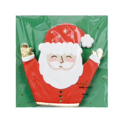 20 serviettes de table tendance – 16 cm – Père Noël