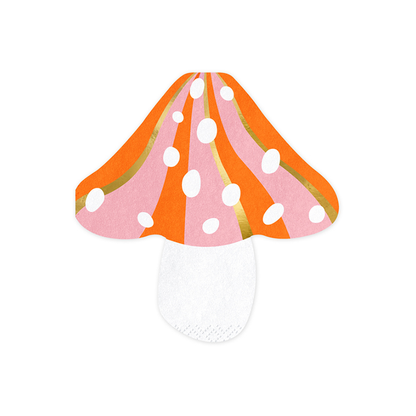 20 serviettes de table tendance - 13cm - Champignon