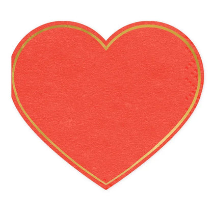 20 serviettes de table tendance - 28cm - Cœur - Rouge