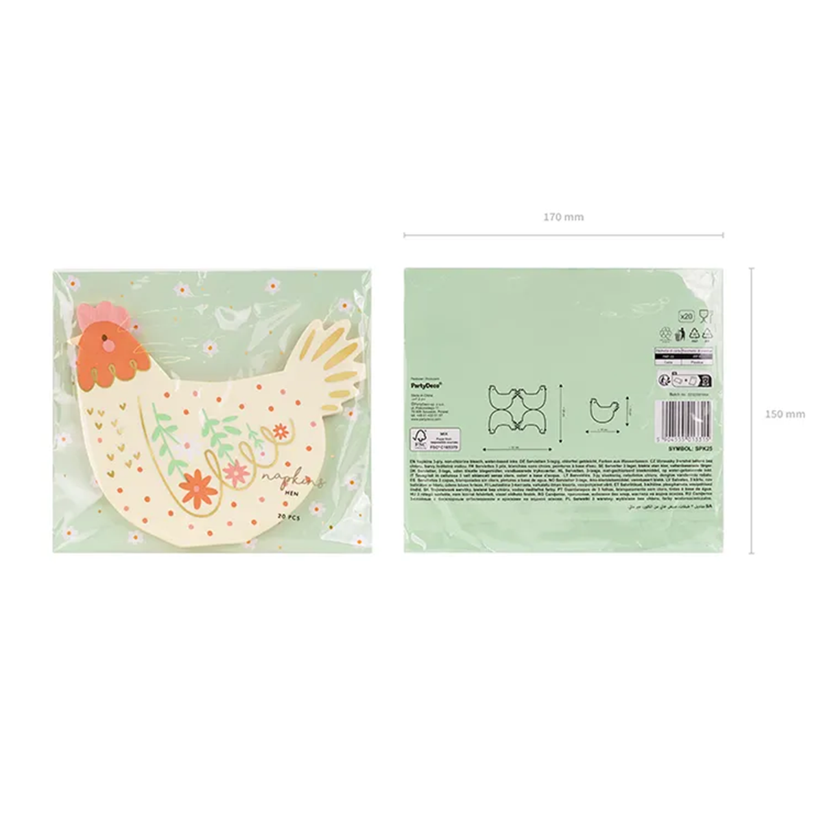 20 serviettes – Poulet en papier