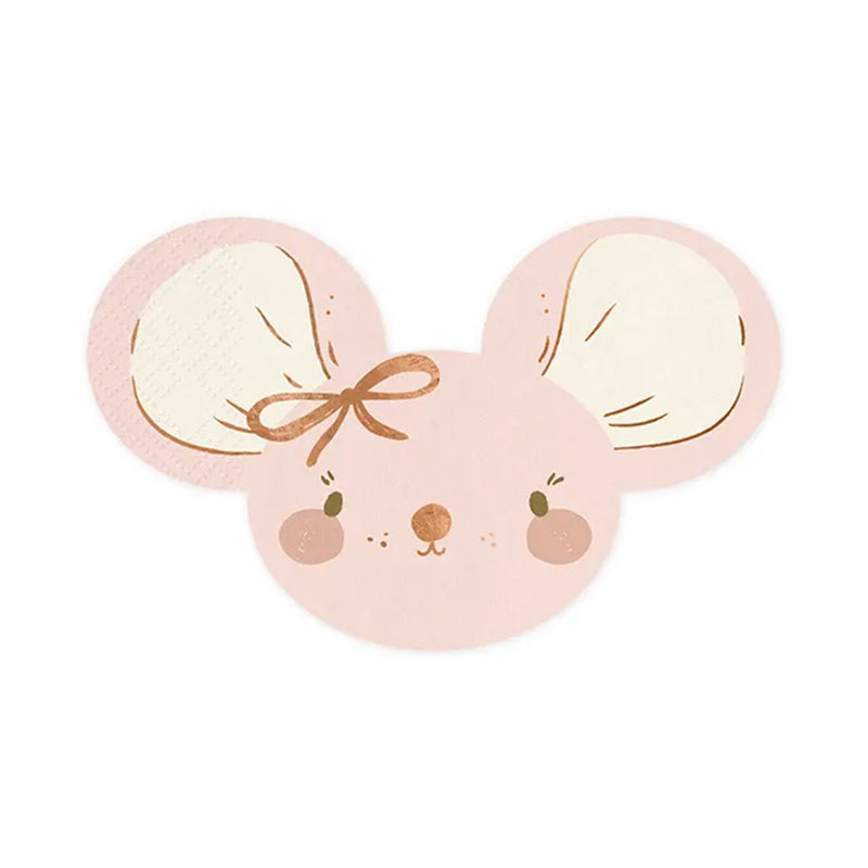 20 serviettes de table tendance – 16 cm – Souris