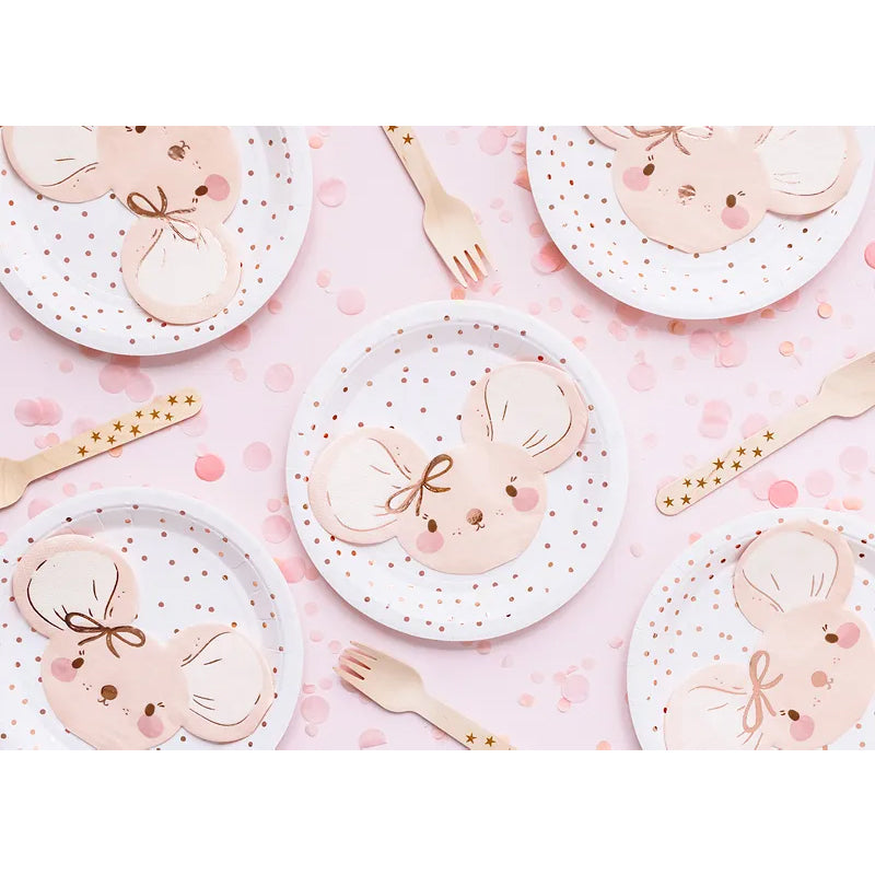 20 serviettes de table tendance – 16 cm – Souris