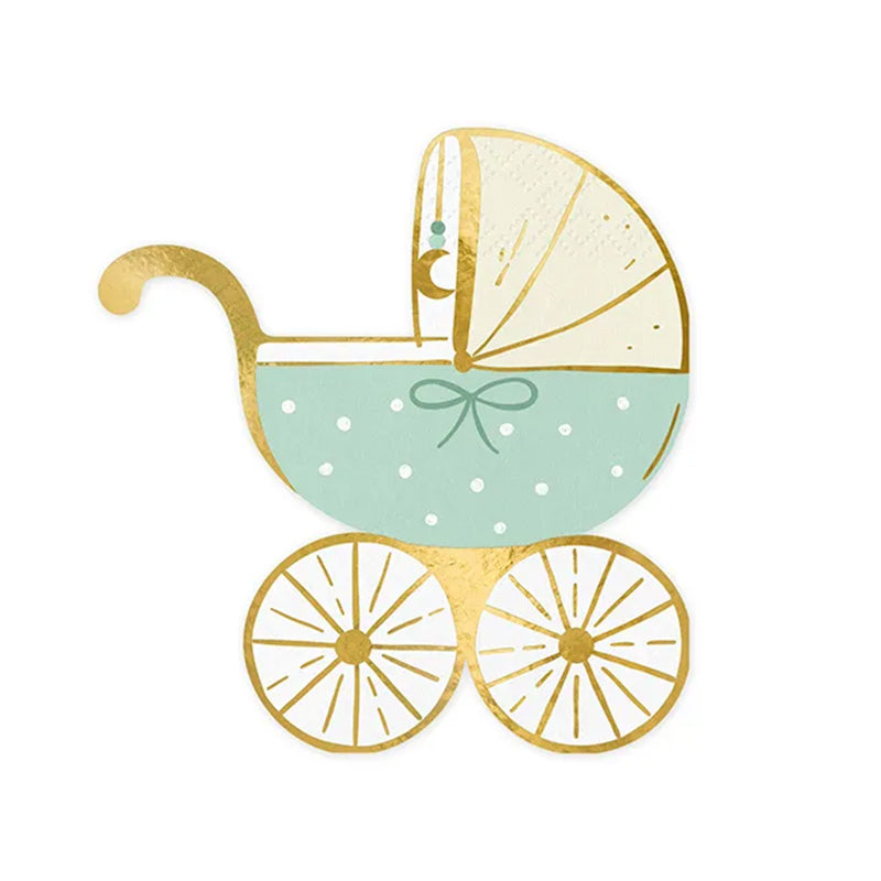 20 Servetten Trend - 15cm - Baby Stroller Mint