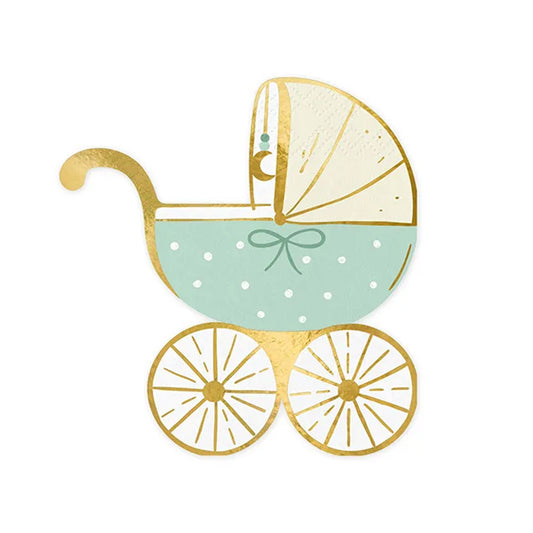 20 Servetten Trend - 15cm - Baby Stroller Mint