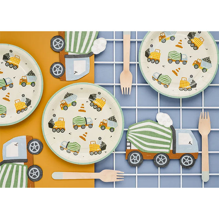 20 servetten Trend - 16 cm - Bouwvoertuigen