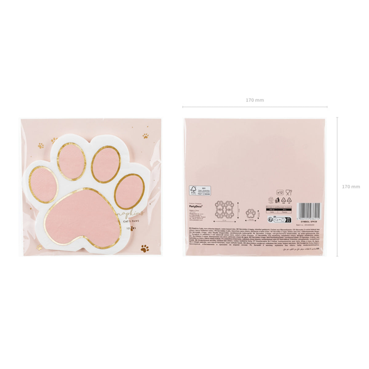 12 serviettes - Kitty Paws