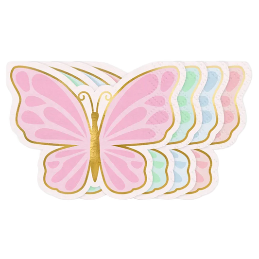 12 serviettes tendance - 16 cm - Papillon