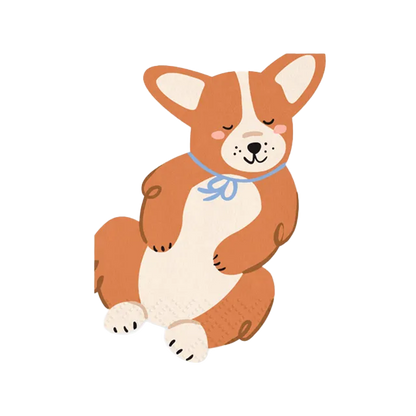 12 serviettes Trend - 15cm - Chien Corgi