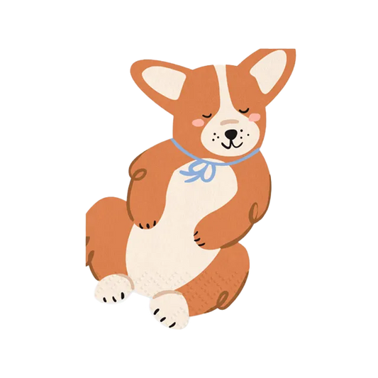 12 serviettes Trend - 15cm - Chien Corgi