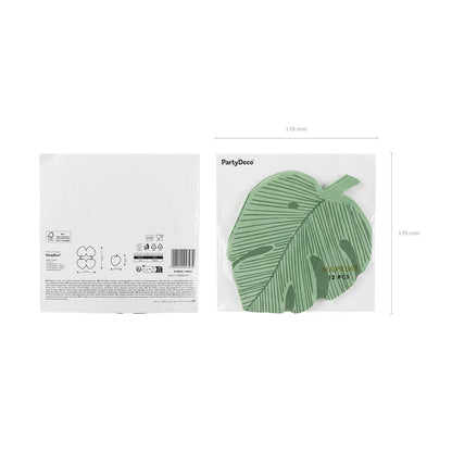 12 serviettes – Feuille de Monstera