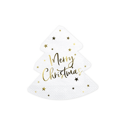 20 serviettes de table tendance – 16 cm – Joyeux Noël