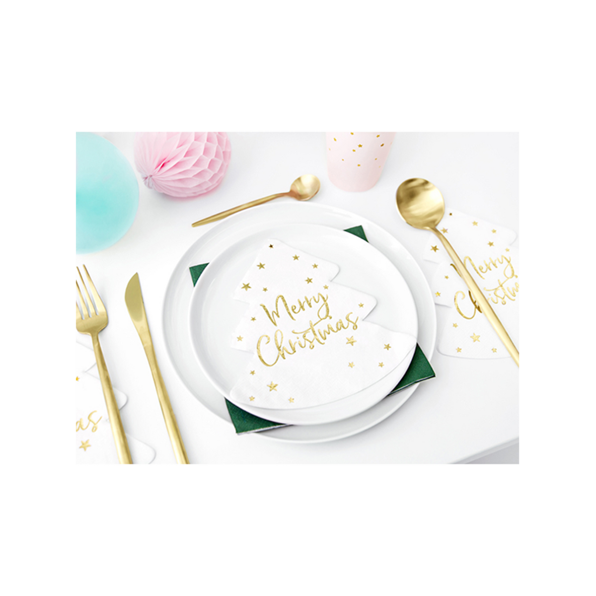 20 serviettes de table tendance – 16 cm – Joyeux Noël