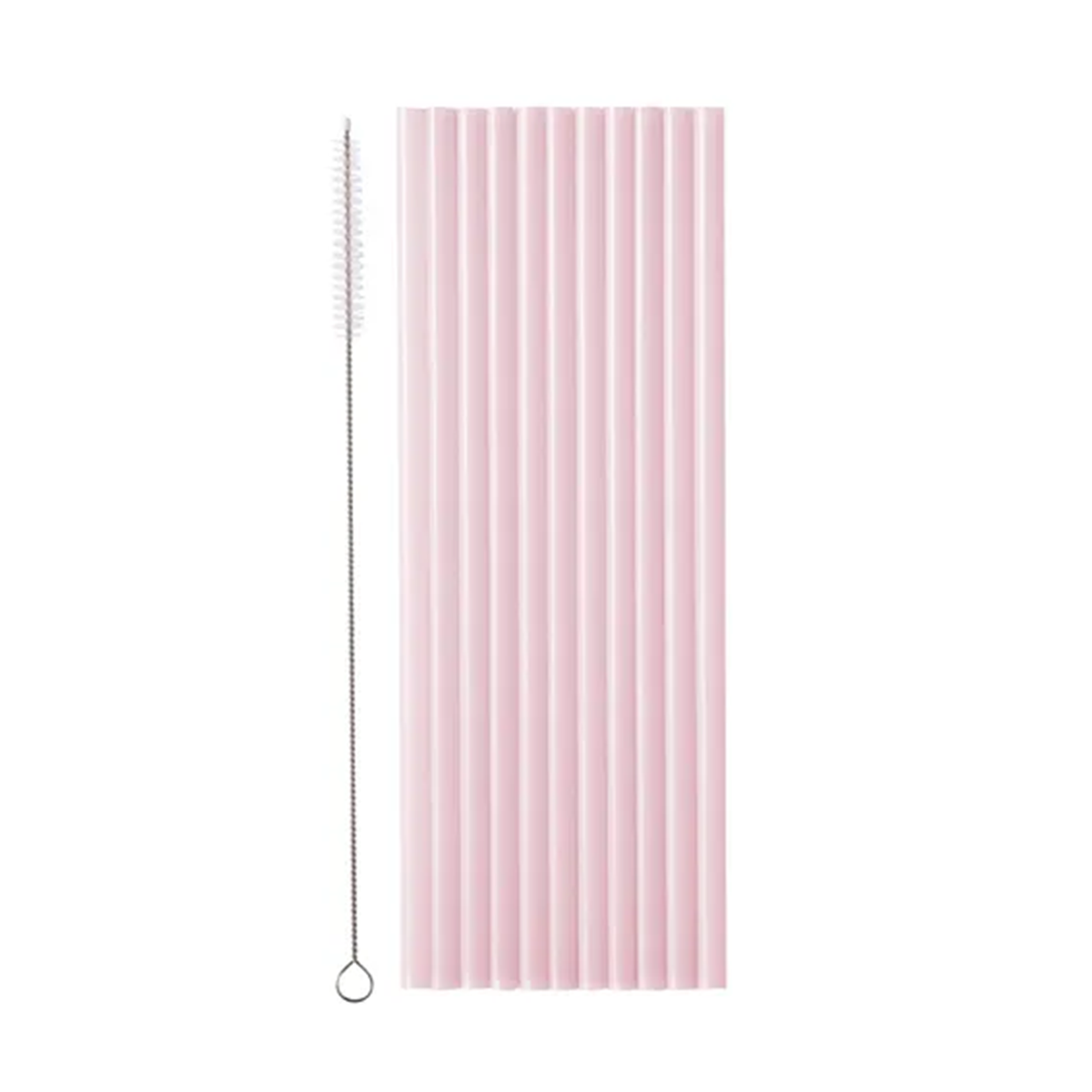 12 plastic rietjes - roze