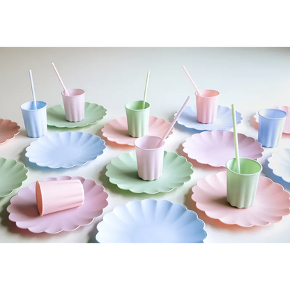 12 plastic rietjes - roze