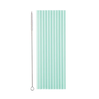 12 pailles en plastique - Sauge