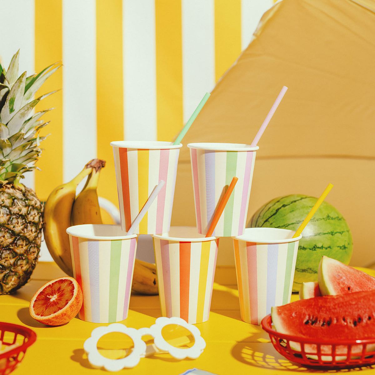 30 pailles en plastique - Assortiment
