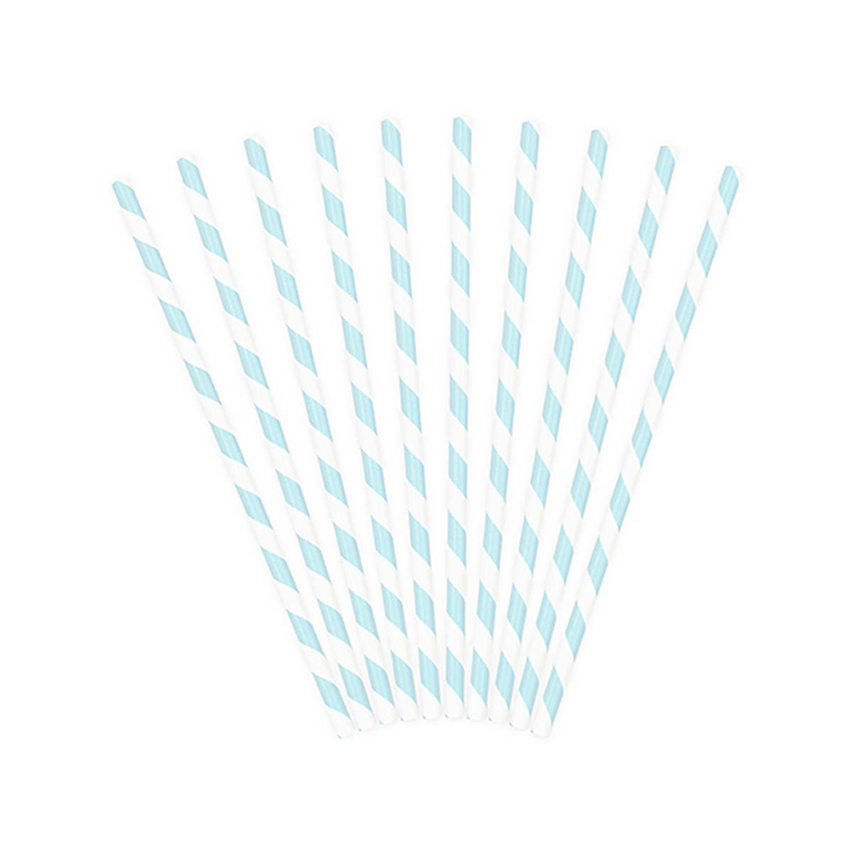 10 pailles en papier - Assortiment - Bleu clair