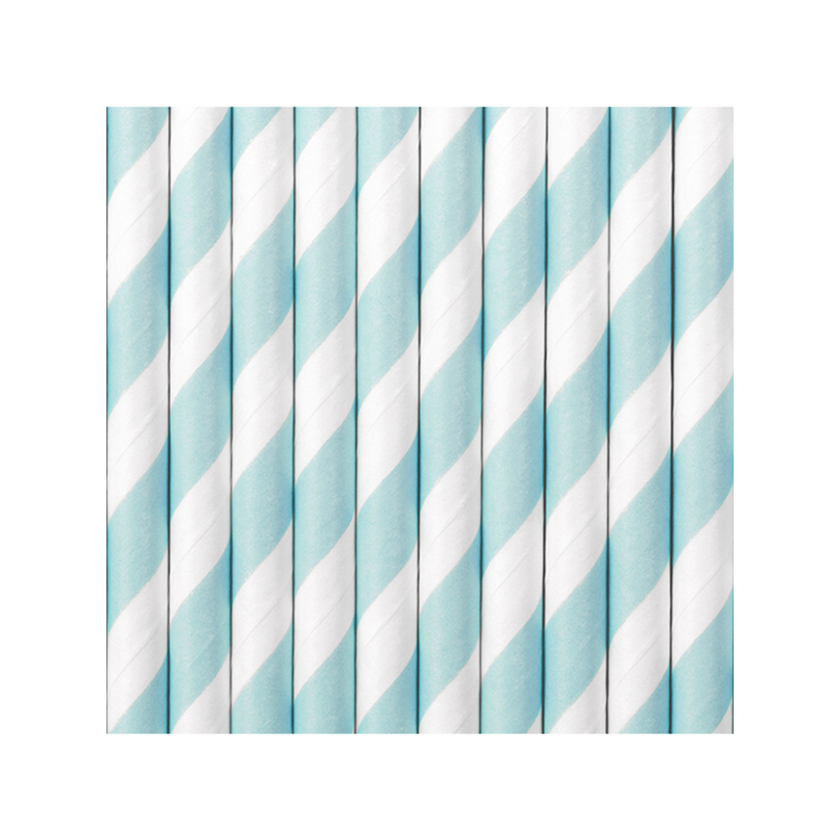 10 pailles en papier - Assortiment - Bleu clair