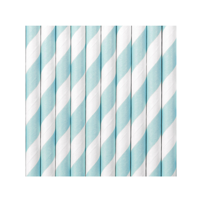 10 pailles en papier - Assortiment - Bleu clair