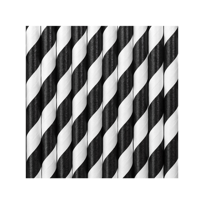 10 pailles en papier - Mix - Noir