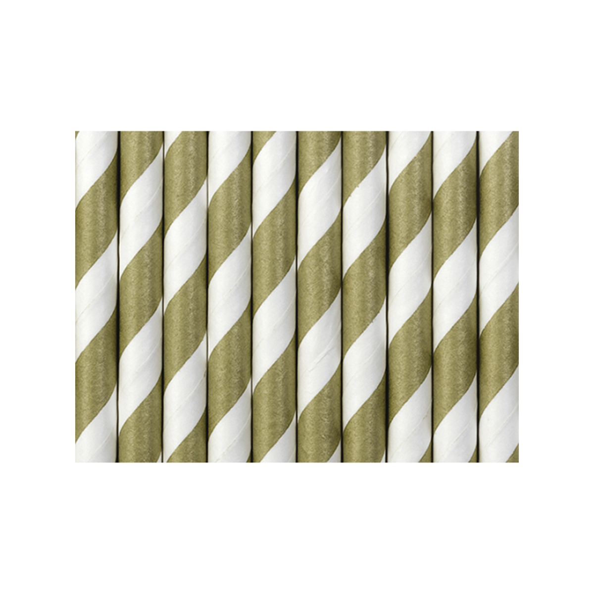 10 pailles en papier - Mix - Doré