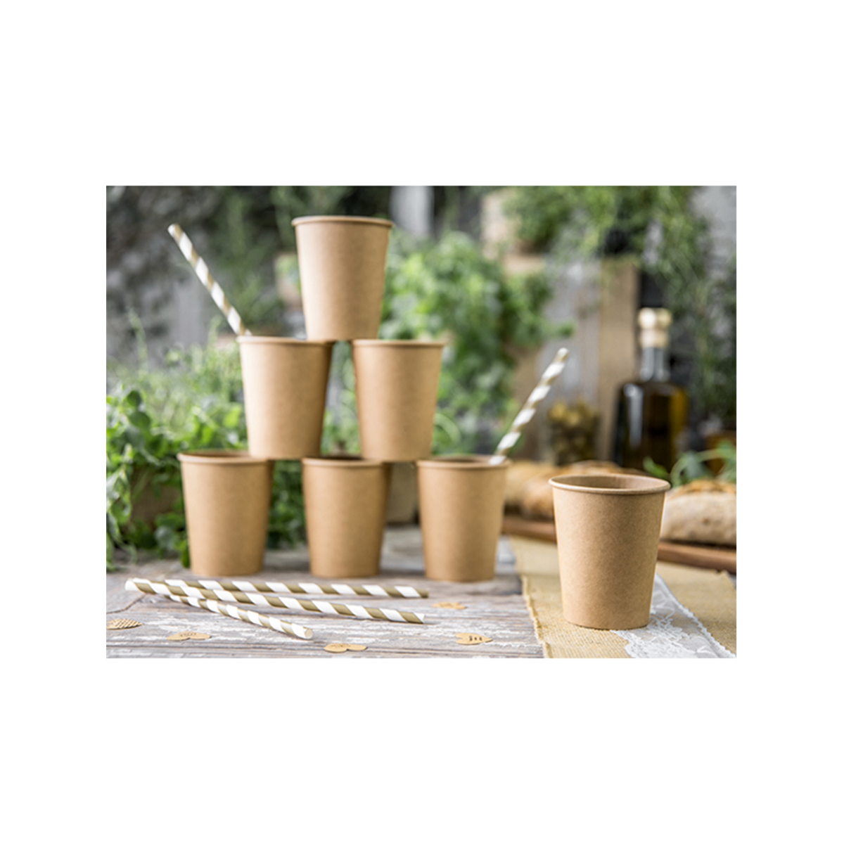 10 pailles en papier - Mix - Doré