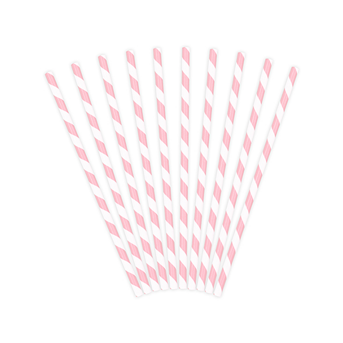 10 papieren rietjes - mix - roze