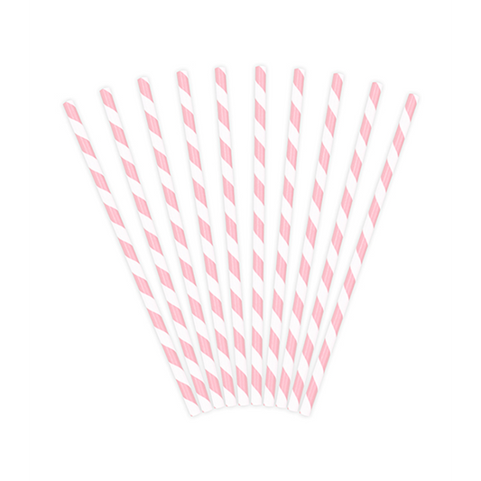 10 pailles en papier - Assortiment - Rose