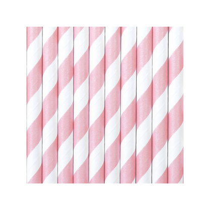 10 papieren rietjes - mix - roze