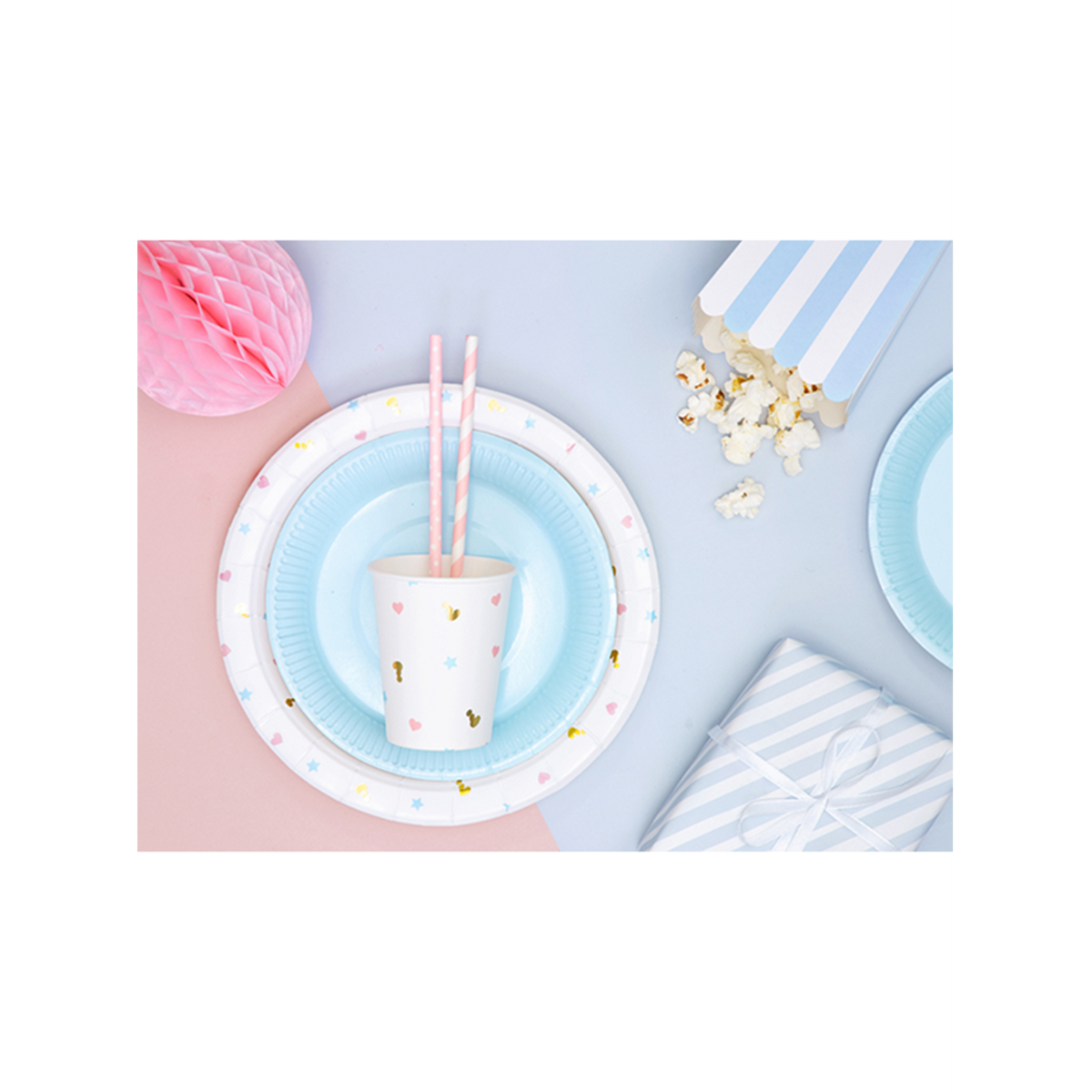 10 papieren rietjes - mix - roze