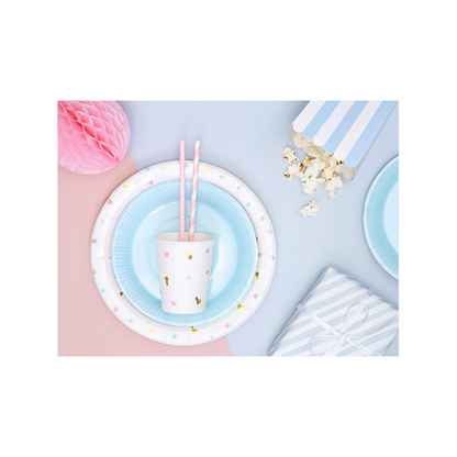 10 papieren rietjes - mix - roze