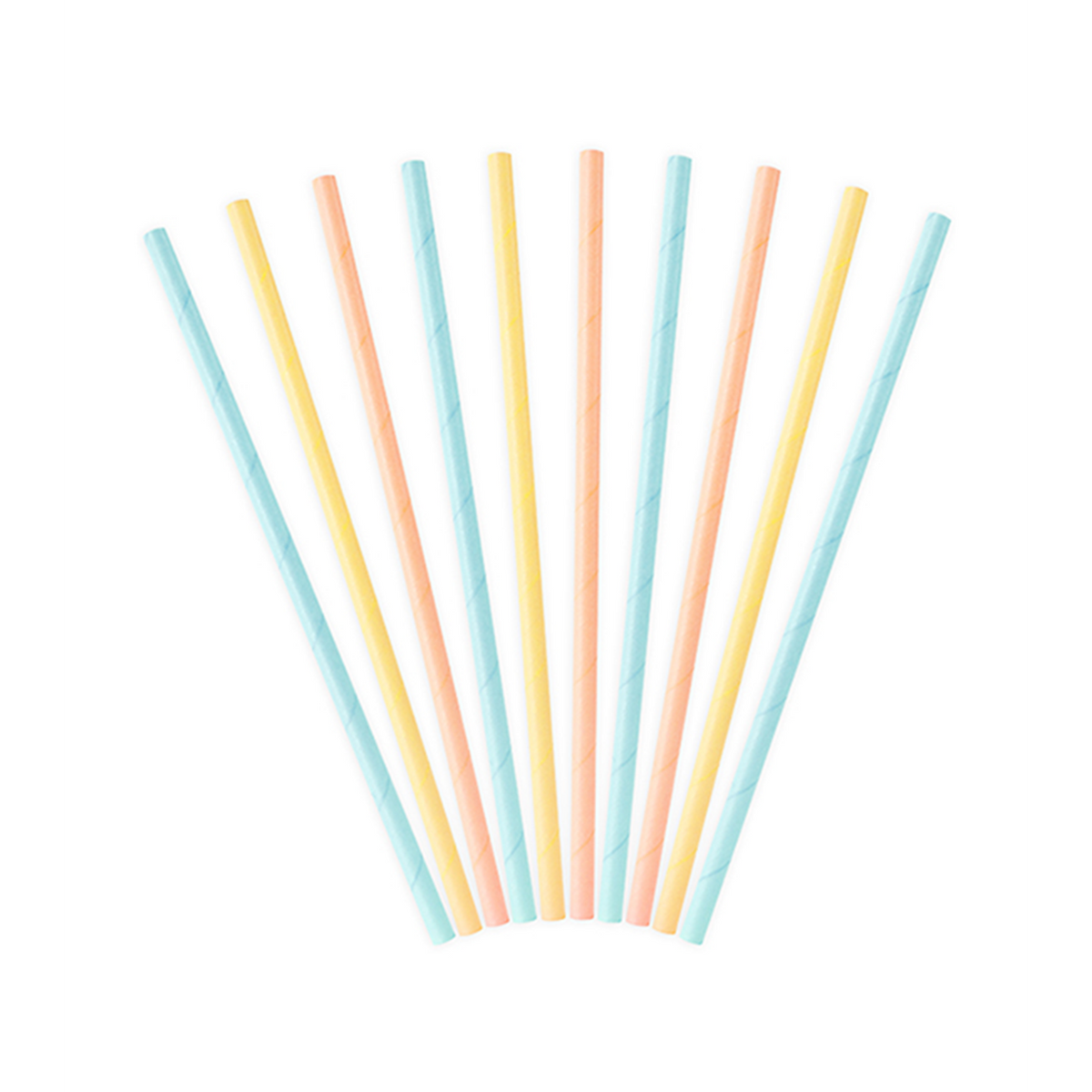 10 pailles en papier - Couleurs pastel