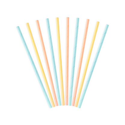 10 pailles en papier - Couleurs pastel