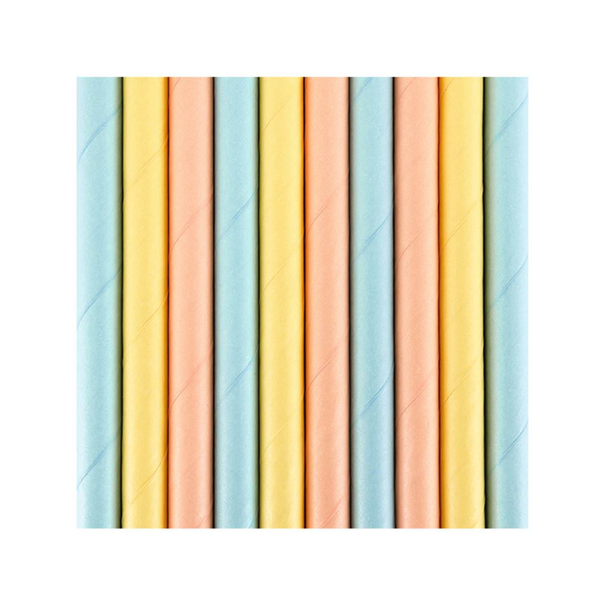 10 pailles en papier - Couleurs pastel