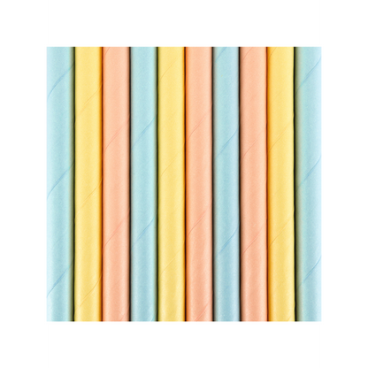 10 pailles en papier - Couleurs pastel