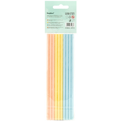 10 pailles en papier - Couleurs pastel