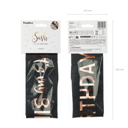 1 Sash - It's my birthday - Zwart