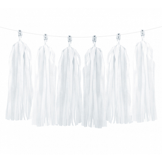 1 Guirlande de pompons - 1,5m - Blanc