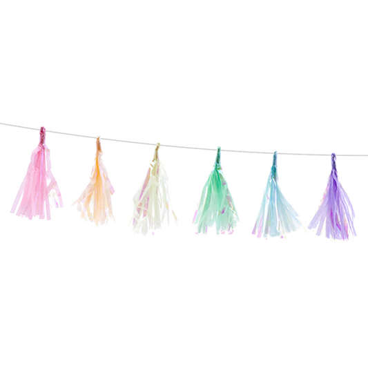 1 guirlande à pompons - 1,2 m - mélange irisé