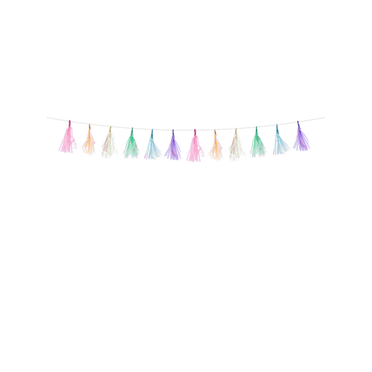 1 guirlande à pompons - 1,2 m - mélange irisé