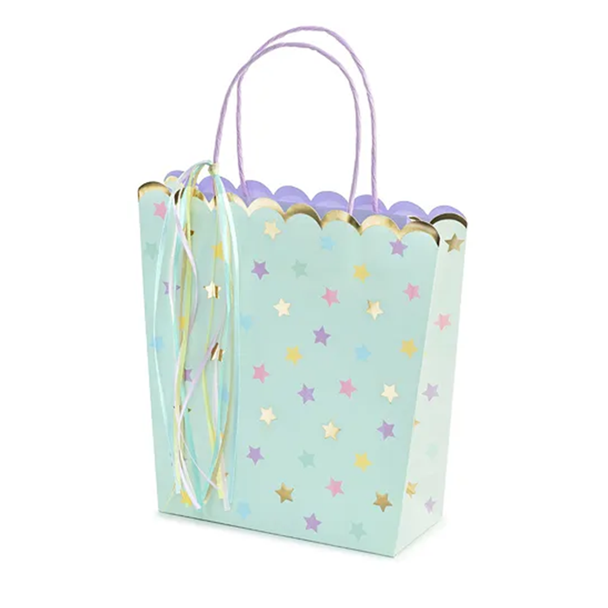 1 sac cadeau - étoiles bleu clair