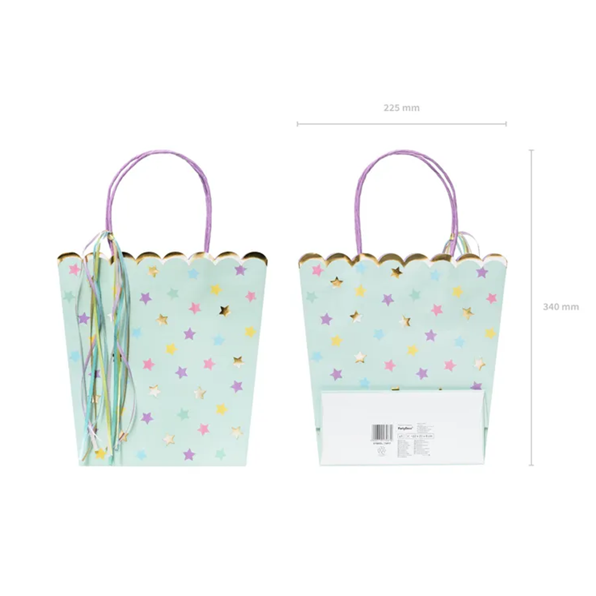 1 sac cadeau - étoiles bleu clair