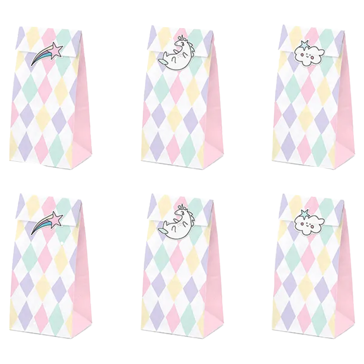 6 Pochettes cadeaux - Licorne