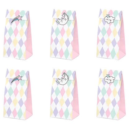 6 Pochettes cadeaux - Licorne