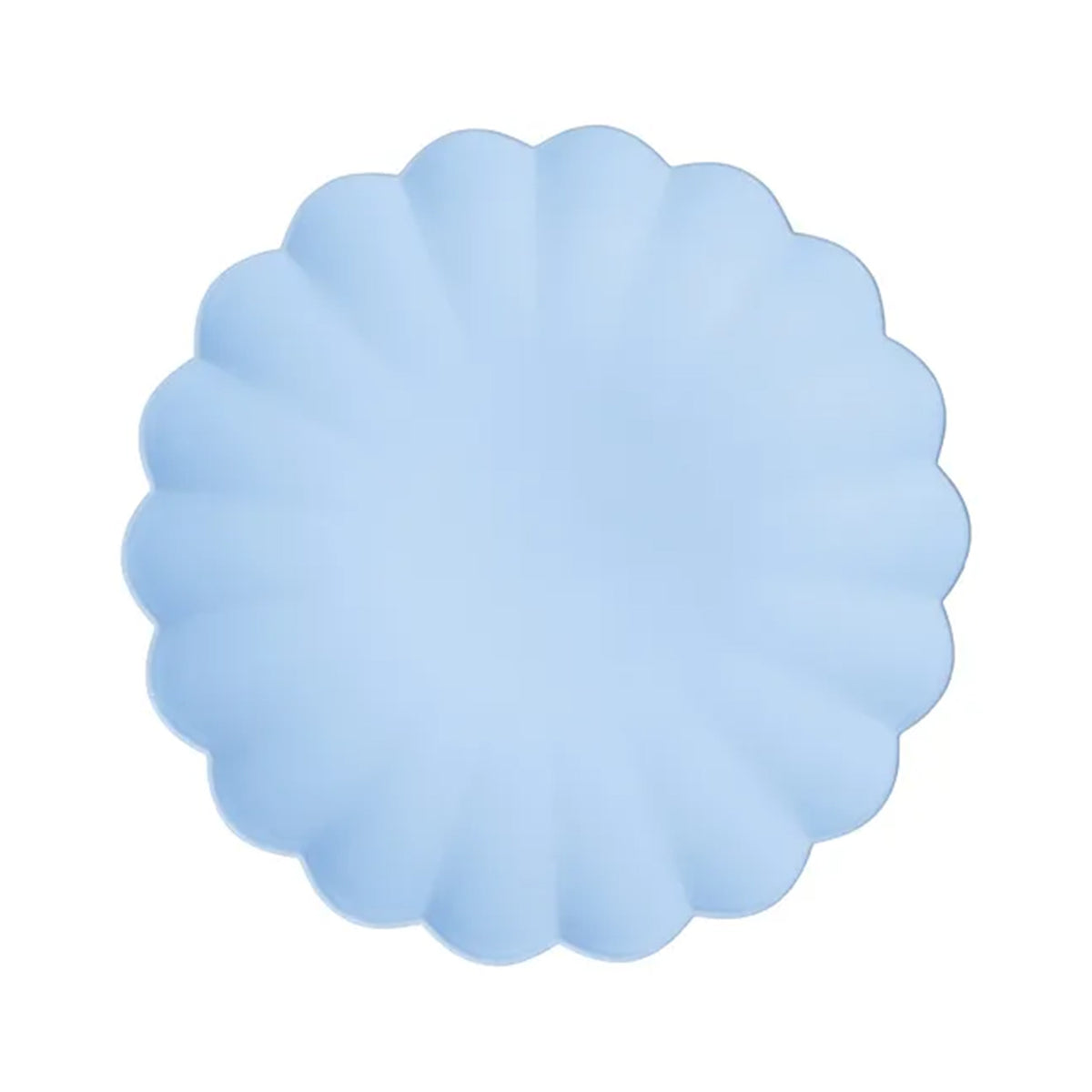 4 assiettes en plastique - Volant - Bleu clair
