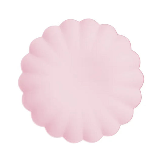 4 plastic borden - ruche - roze
