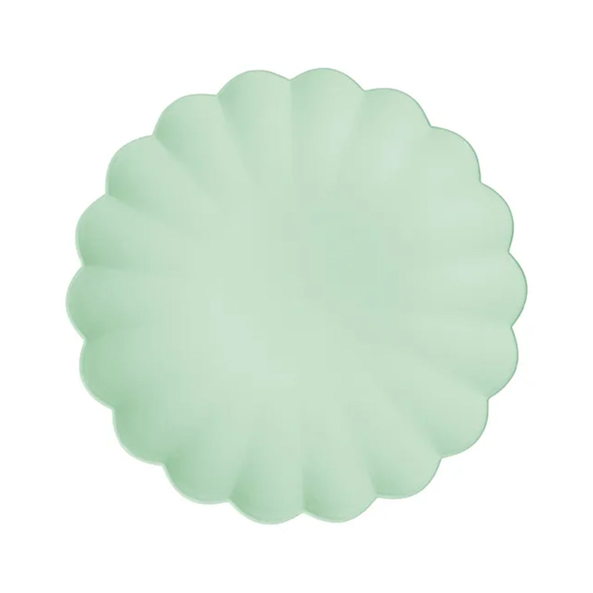 4 assiettes en plastique - Volant - Sauge
