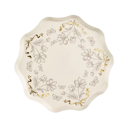6 assiettes en carton - Fleurs - 23 cm - Assortiment