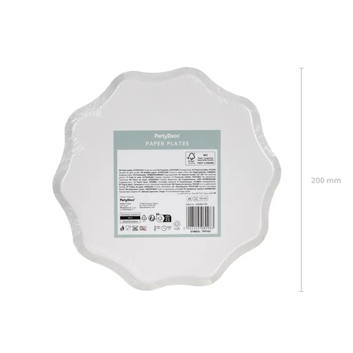 6 assiettes en carton - Fleurs - 23 cm - Assortiment