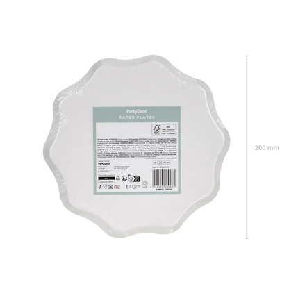 6 assiettes en carton - Fleurs - 23 cm - Assortiment